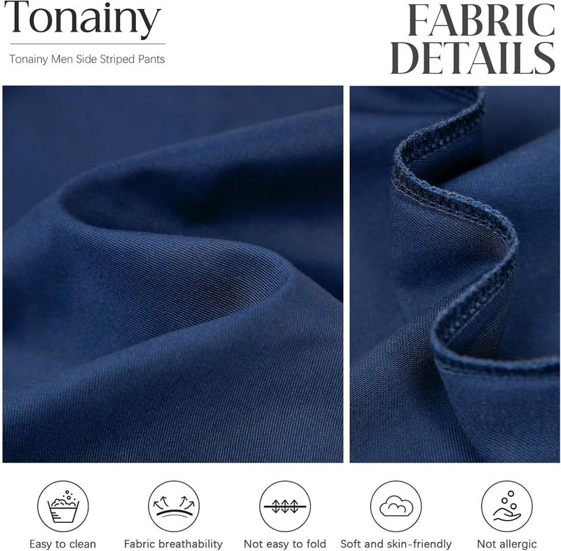Tonainy Men Side Striped Pants Adult Cosplay Costume Trousers Straight Leg Pant Athletic Movie Jogger - Image 4